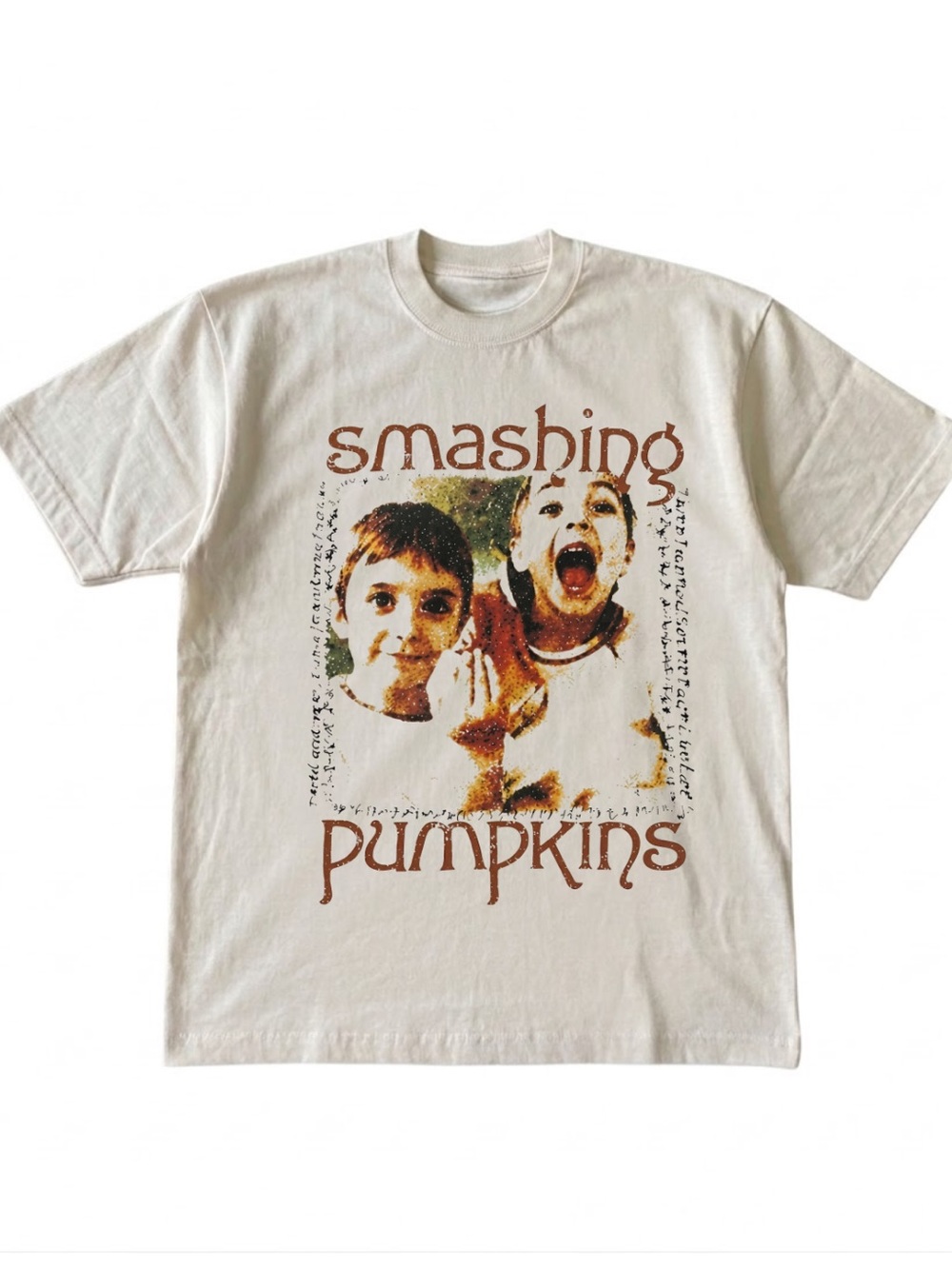 Gildan Smashing Pumpkins Cream Graphic T-Shirt